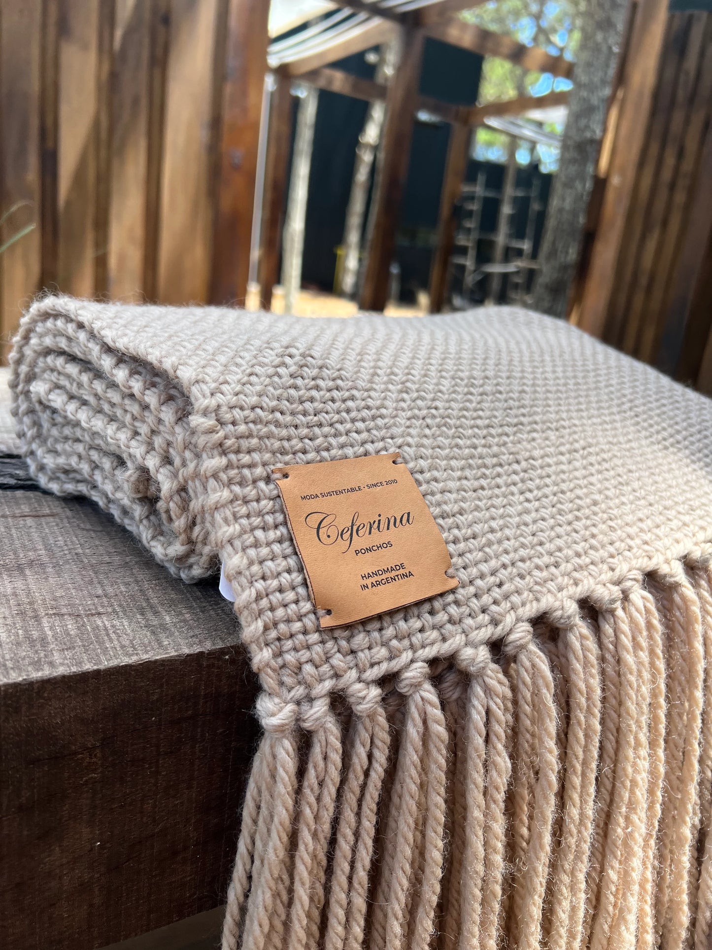 HAND-SPUN RAW WOOL THROW, AZTECA
