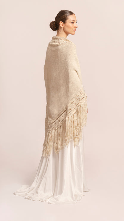 PURE PATAGONIAN WOOL SHAWL, MILONGA MERINO