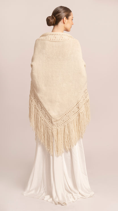 PURE PATAGONIAN WOOL SHAWL, MILONGA MERINO