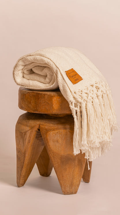 HAND-LOOMED FLAME COTTON THROW, FLAME