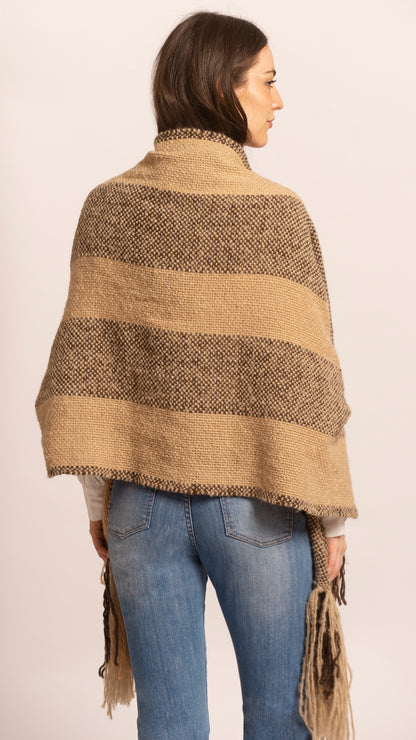 HANDWOVEN EARTH TONES TRAVEL WRAP, VIAJERA