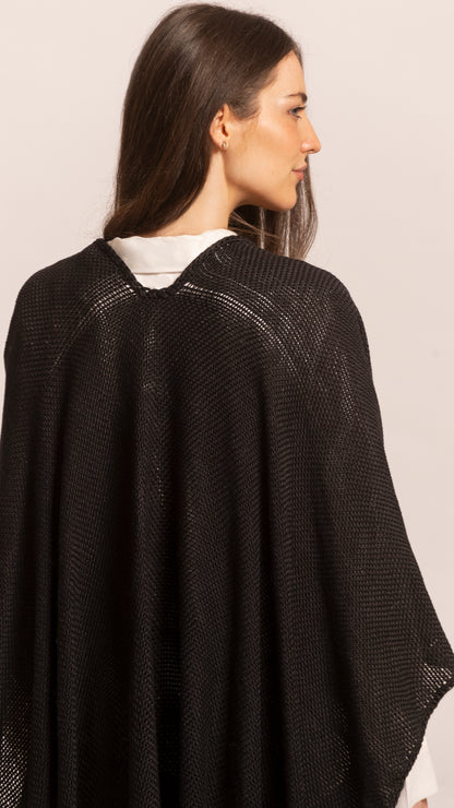 ETHEREAL HAND-LOOMED COTTON RUANA, PERU