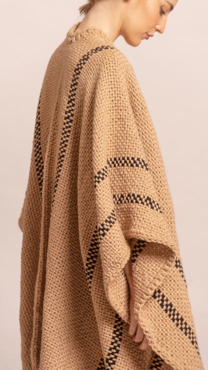 COMBINED PURE WOOL & MERINO RUANA, RUANA H