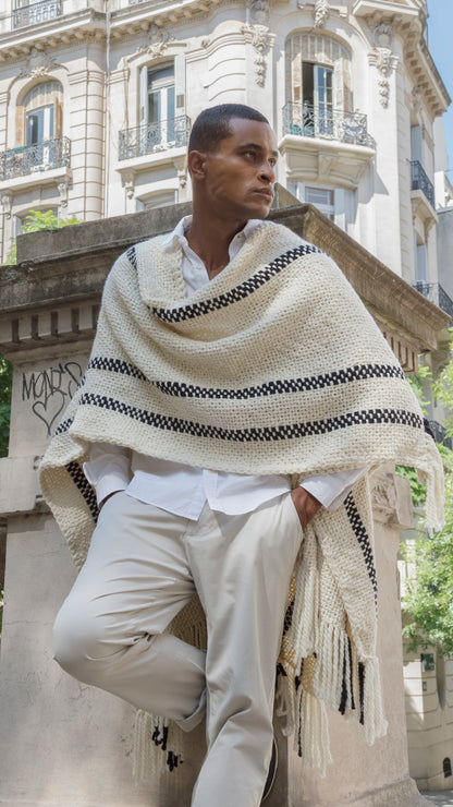 COMBINED PURE WOOL & MERINO RUANA, RUANA H