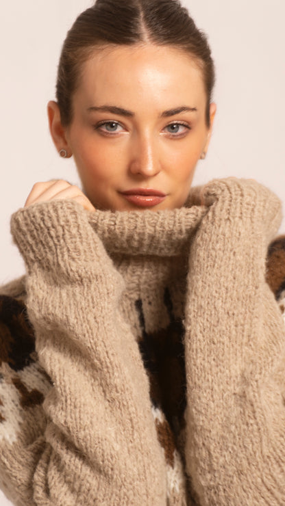 HAND-KNITTED ALPACA & MERINO SWEATER, FASANO LUXURY