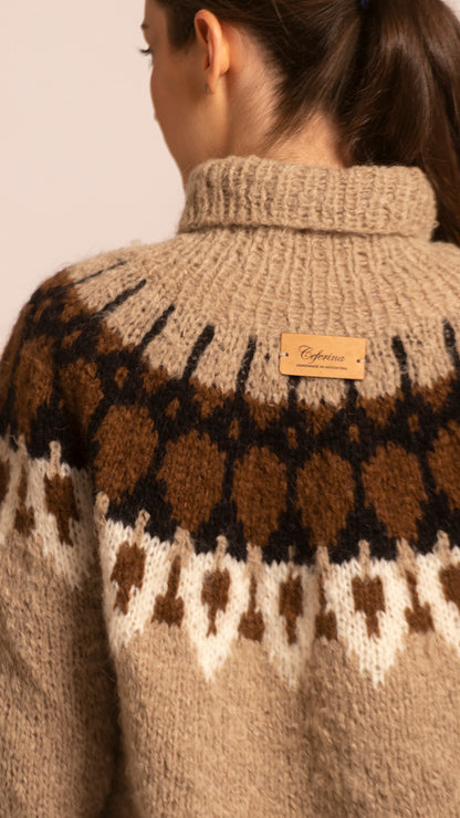HAND-KNITTED ALPACA & MERINO SWEATER, FASANO LUXURY