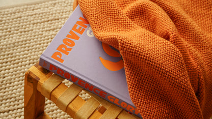 HAND-SPUN RAW WOOL THROW, AZTECA