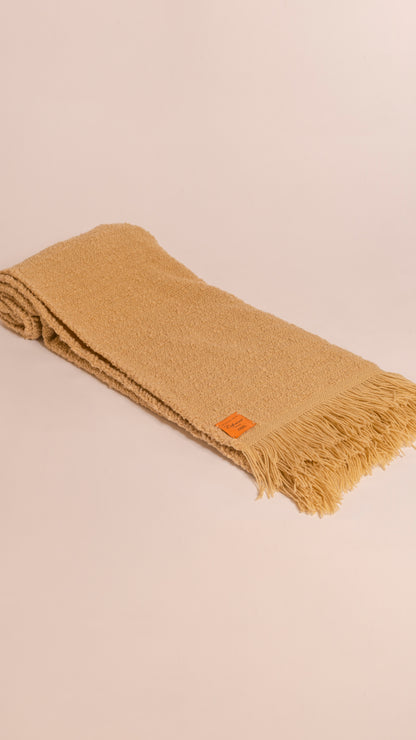 PATAGONIAN VIRGIN BOUCLÉ THROW, NIEVE
