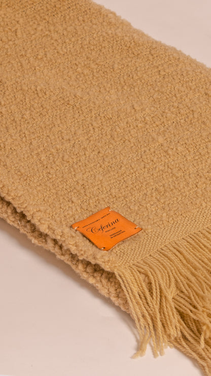 PATAGONIAN VIRGIN BOUCLÉ THROW, NIEVE